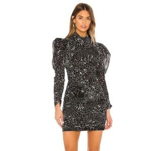 BARDOT:: Constellation Puff Sleeve Ruched Mini Dress